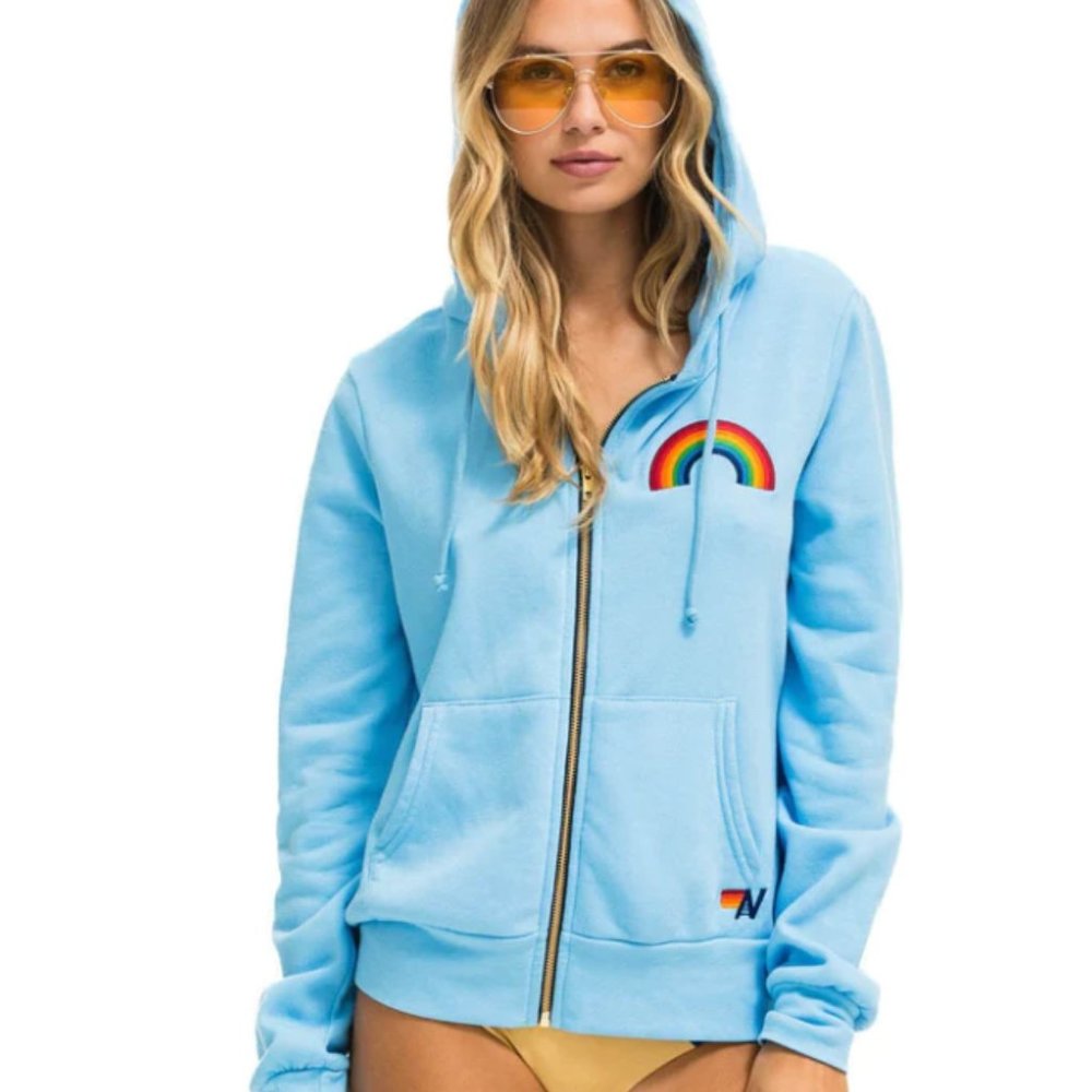 RAINBOW EMBROIDERY HOODIE - SKY HDERBW-SKY-M